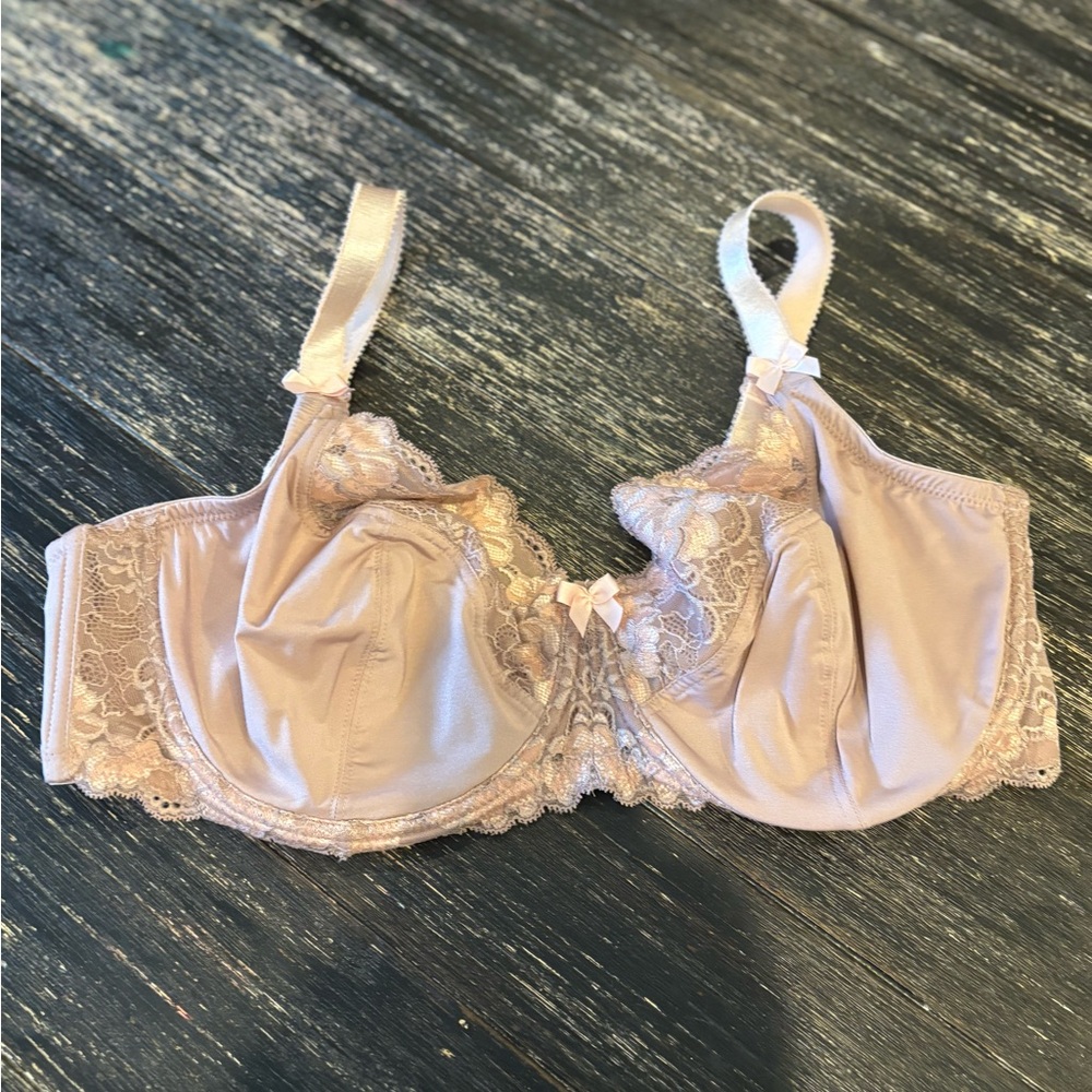 Adore Me Lace-Trim Underwire Bra in Light Beige